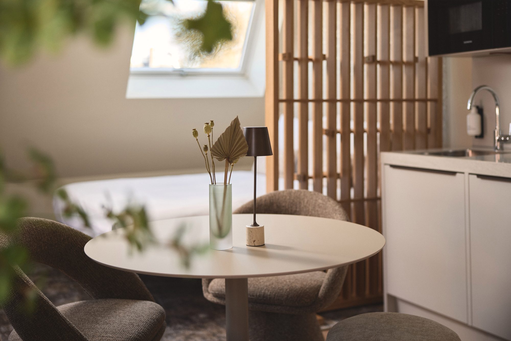 Zenstay Zaandam guest bedroom — long-stay boutique under Weave Projects management.